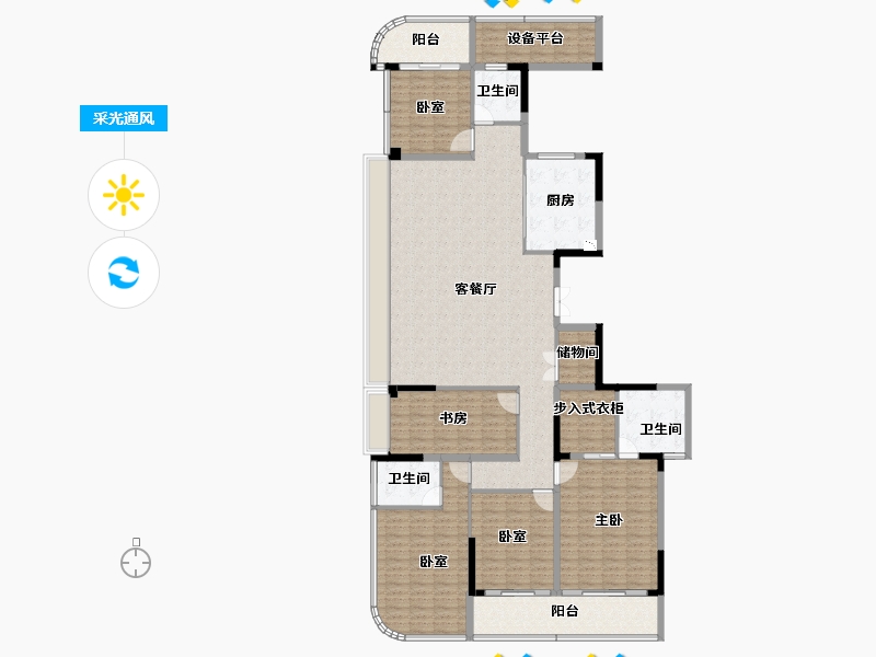 浙江省-衢州市-天元铭鼎-207.57-户型库-采光通风