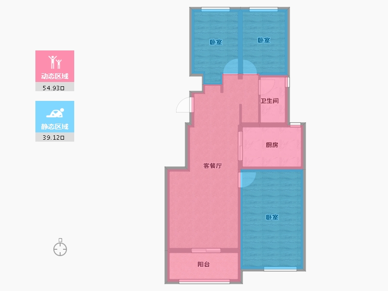 山东省-烟台市-长寿城-83.80-户型库-动静分区