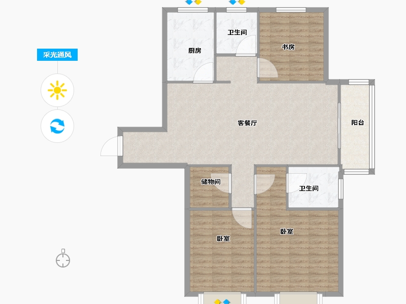 河南省-安阳市-国际御景城-116.78-户型库-采光通风