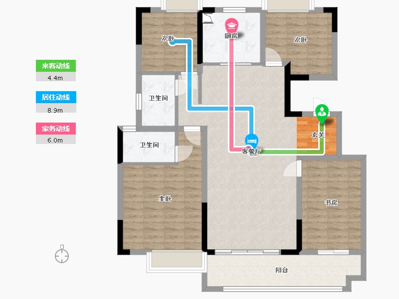 江西省-吉安市-碧桂园公园里-112.30-户型库-动静线