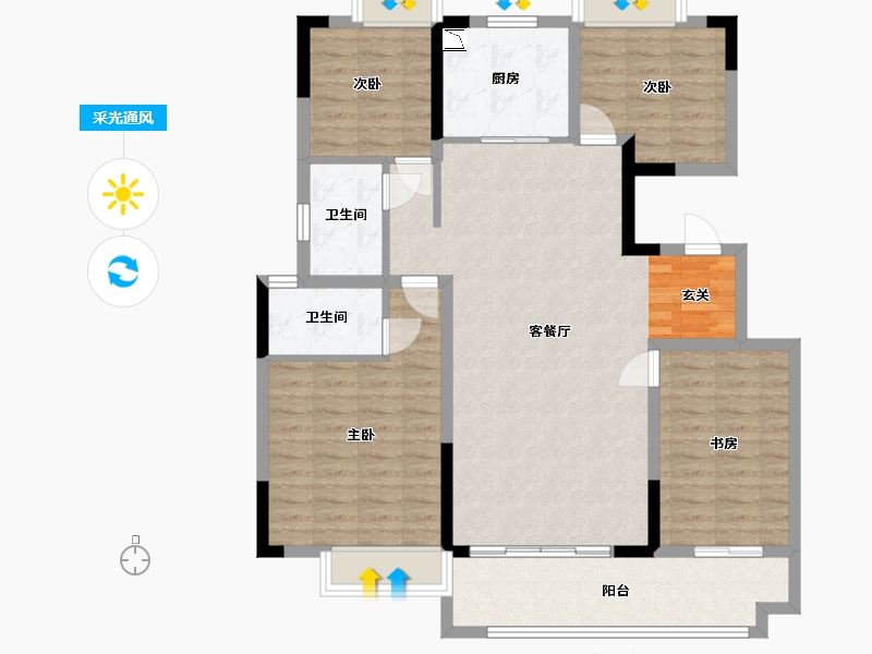 江西省-吉安市-碧桂园公园里-112.30-户型库-采光通风