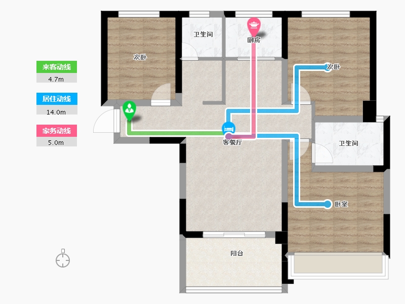 河南省-洛阳市-京熙帝景3期-86.88-户型库-动静线