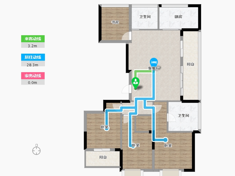 浙江省-嘉兴市-绿城留香园-116.00-户型库-动静线