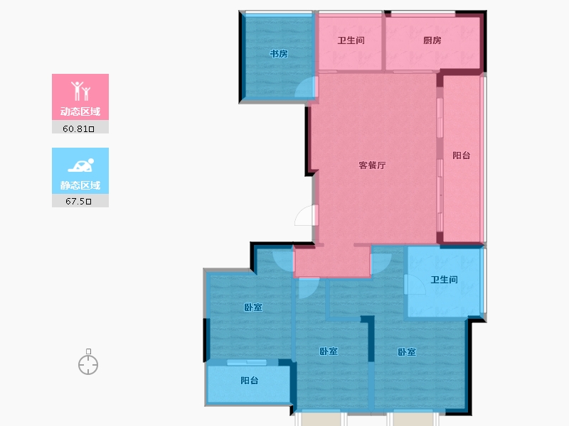 浙江省-嘉兴市-绿城留香园-116.00-户型库-动静分区