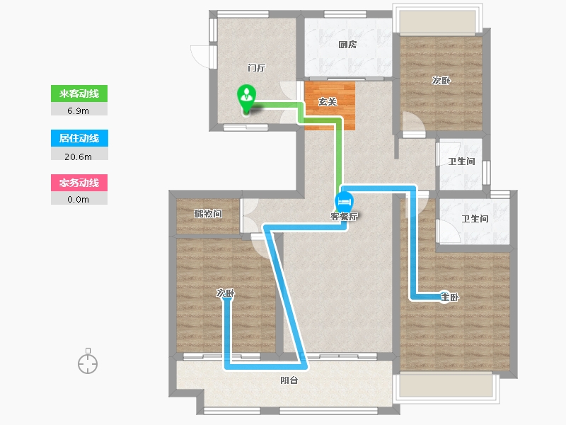 安徽省-滁州市-科创明城御府-110.39-户型库-动静线