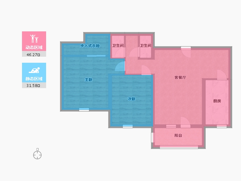 山东省-青岛市-禧竹雅园-68.50-户型库-动静分区