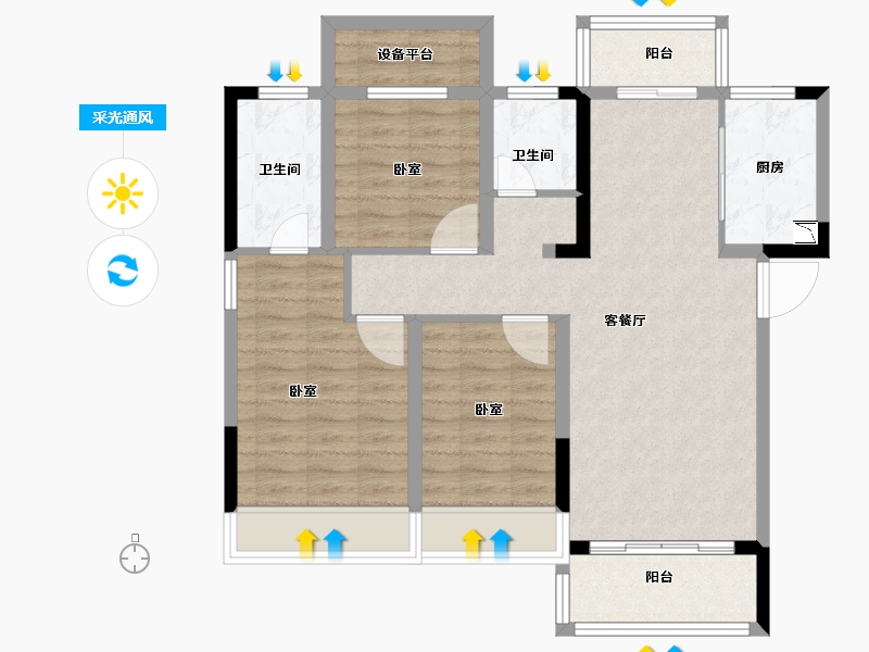 安徽省-合肥市-新华龙府-88.00-户型库-采光通风