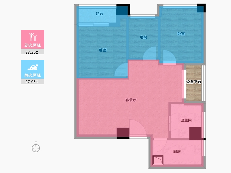 安徽省-合肥市-世纪中心住宅-55.27-户型库-动静分区