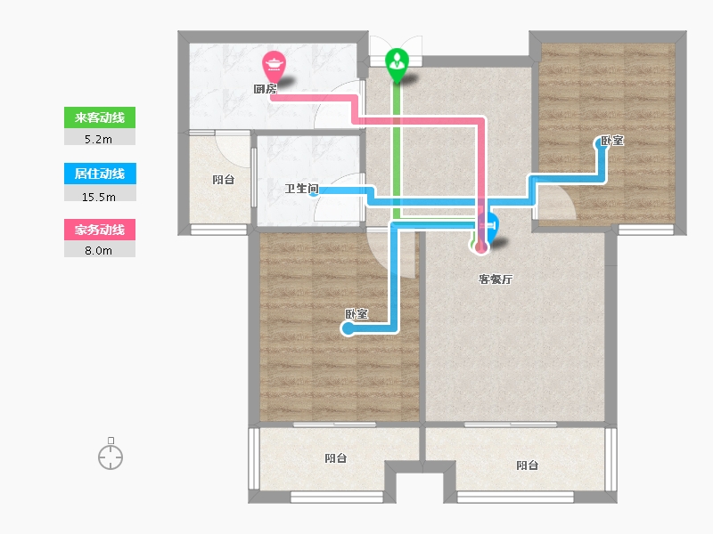 河南省-安阳市-天宏美好生活家园-80.00-户型库-动静线