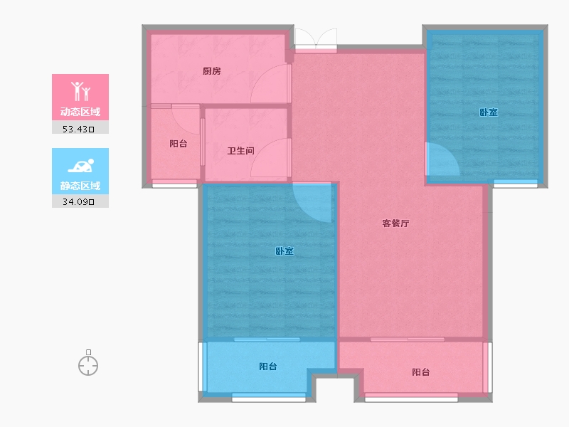 河南省-安阳市-天宏美好生活家园-80.00-户型库-动静分区