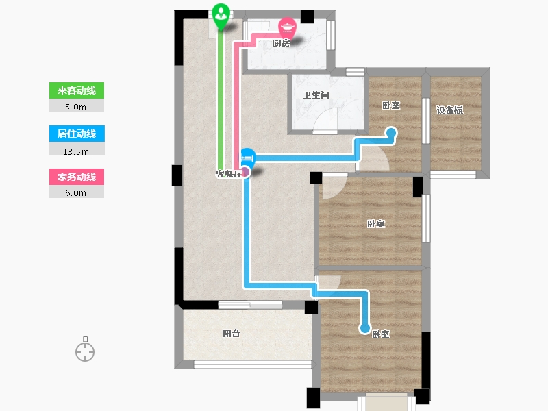 福建省-宁德市-屏南弘祥天玺-70.00-户型库-动静线