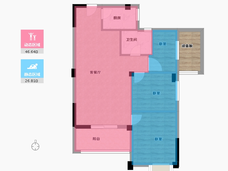 福建省-宁德市-屏南弘祥天玺-70.00-户型库-动静分区