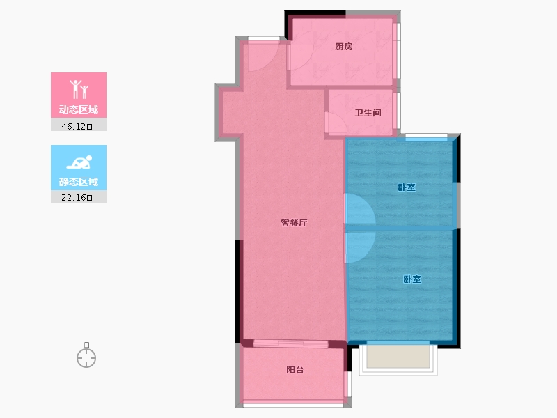 浙江省-嘉兴市-海樾风华-62.00-户型库-动静分区