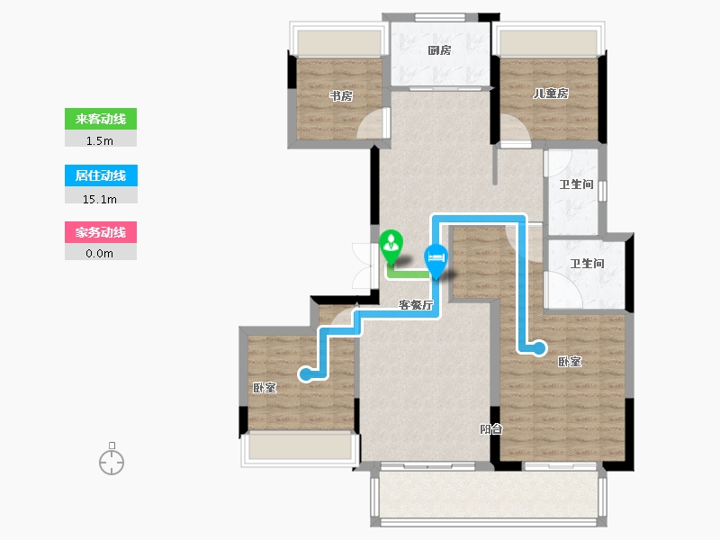 浙江省-绍兴市-祥生金地-108.00-户型库-动静线