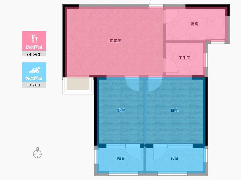 山东省-烟台市-香逸中央-60.00-户型库-动静分区