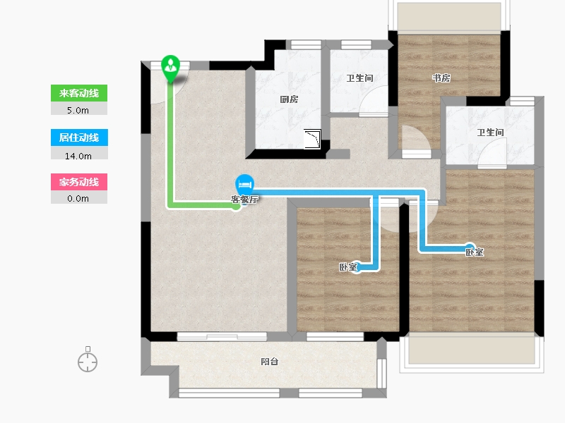 安徽省-合肥市-京冠·领港壹号-77.21-户型库-动静线