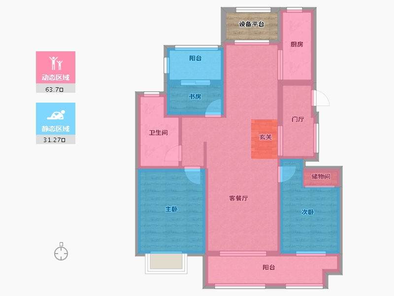 安徽省-滁州市-锦天相国府-87.01-户型库-动静分区