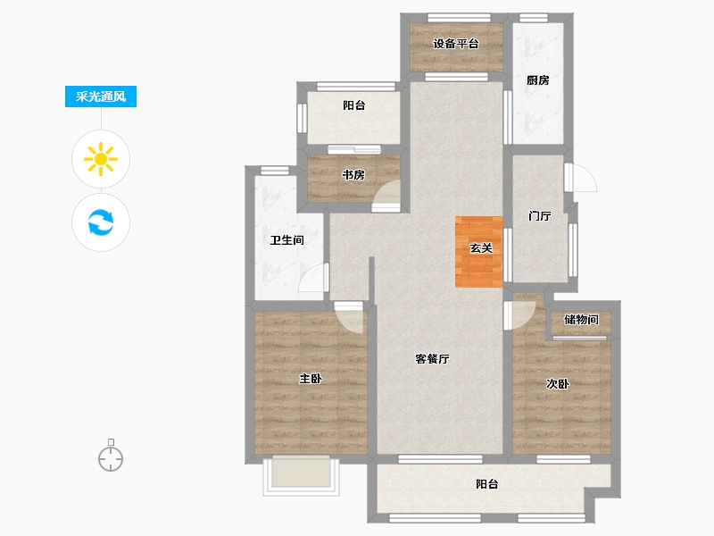 安徽省-滁州市-锦天相国府-87.01-户型库-采光通风