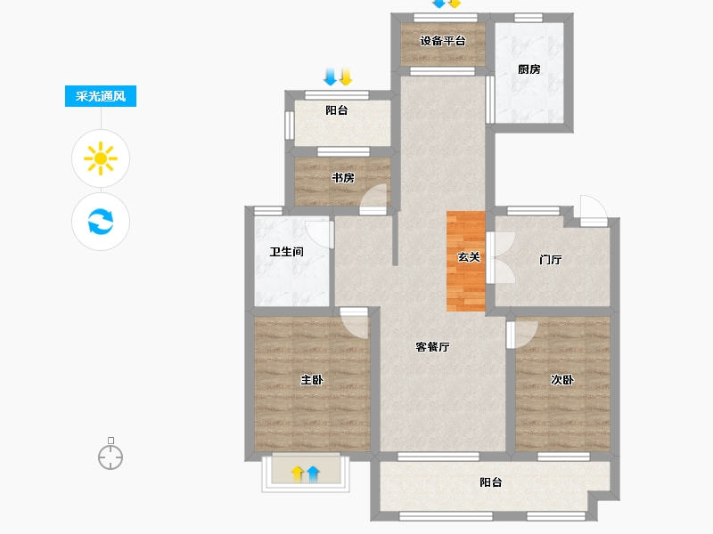 安徽省-滁州市-锦天相国府-87.01-户型库-采光通风