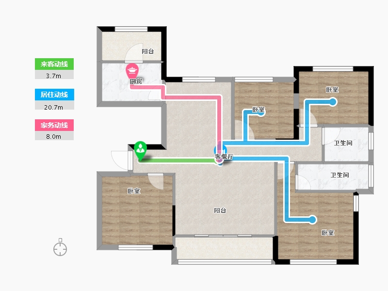 福建省-宁德市-中茵・外滩1号-103.00-户型库-动静线