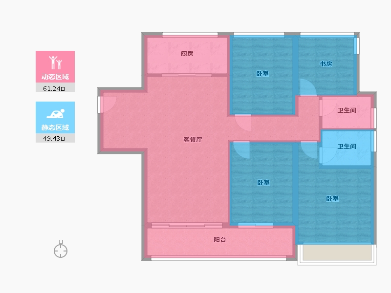 浙江省-温州市-中梁柏悦湾-100.00-户型库-动静分区