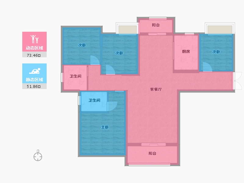 江西省-吉安市-锦江凤凰城-112.51-户型库-动静分区