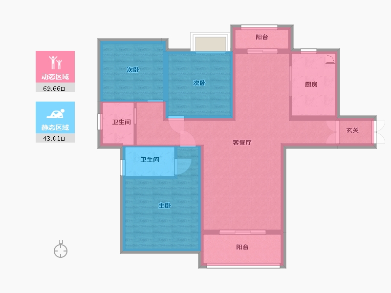 江西省-吉安市-锦江凤凰城-100.37-户型库-动静分区