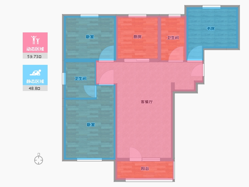 山东省-青岛市-禧竹雅园-97.01-户型库-动静分区