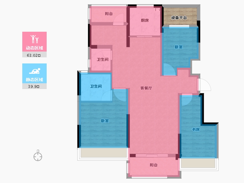 安徽省-合肥市-新华龙府-94.00-户型库-动静分区