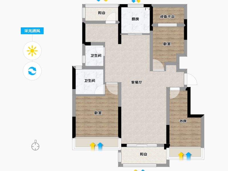 安徽省-合肥市-新华龙府-94.00-户型库-采光通风