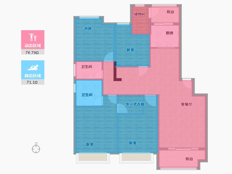 河南省-郑州市-御品蔚来云城-134.00-户型库-动静分区