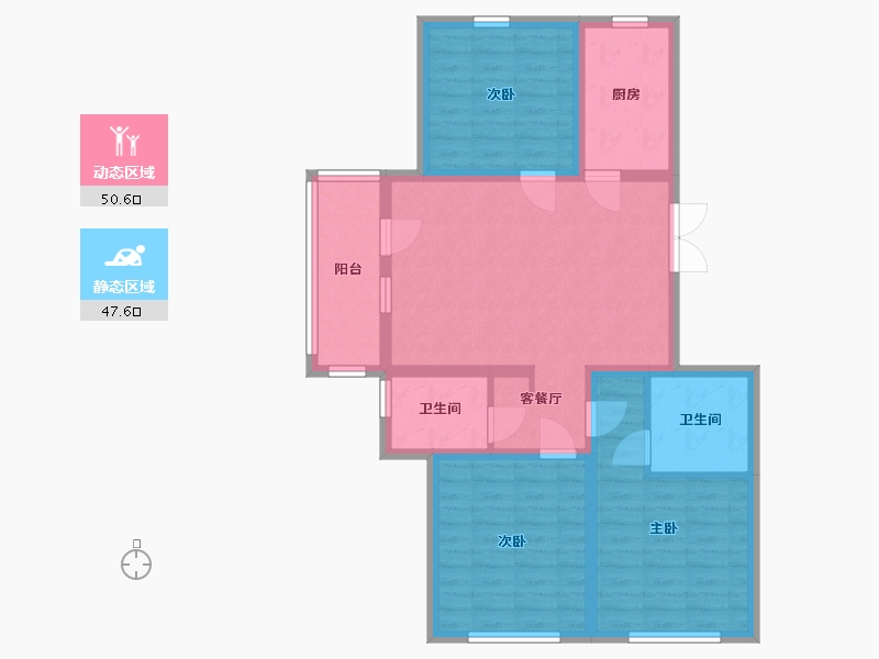 山东省-青岛市-城投悦动湾-87.00-户型库-动静分区