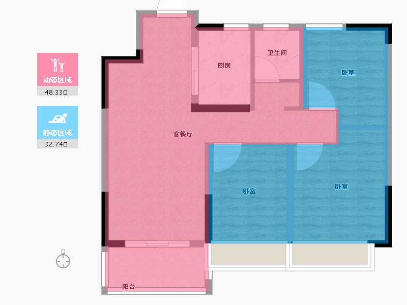 河南省-郑州市-中牟洺悦苑-72.00-户型库-动静分区