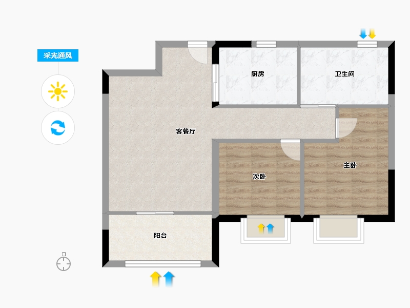 山东省-青岛市-中建锦绣城-70.17-户型库-采光通风