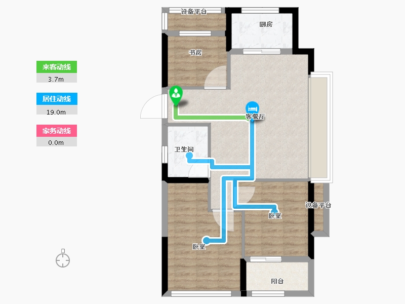 福建省-龙岩市-绿城·蘭园-72.00-户型库-动静线