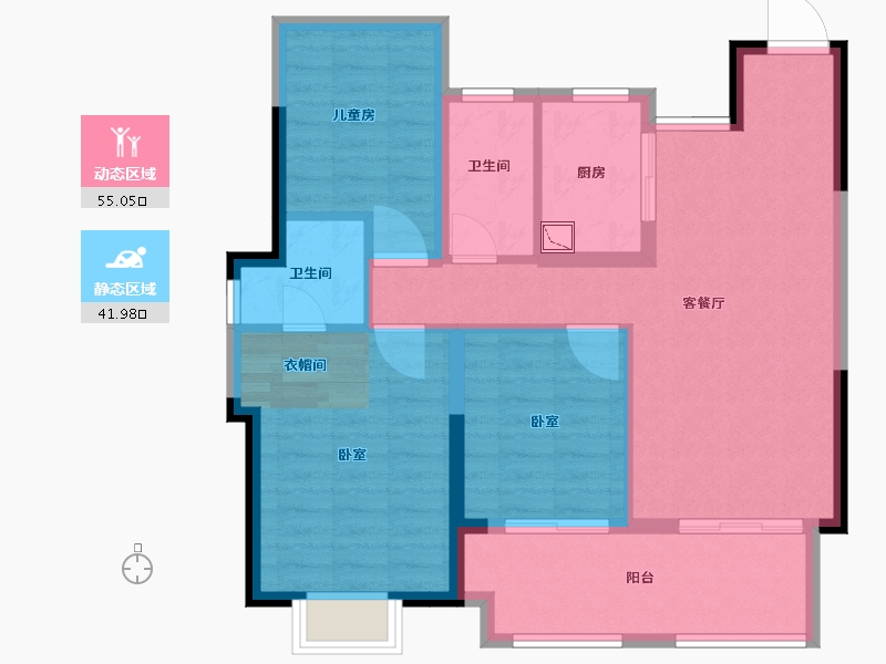 安徽省-合肥市-新城悦隽九里-87.00-户型库-动静分区