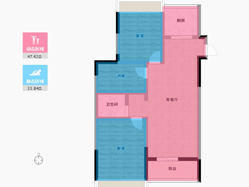 浙江省-嘉兴市-绿城乌镇蘭园-71.90-户型库-动静分区