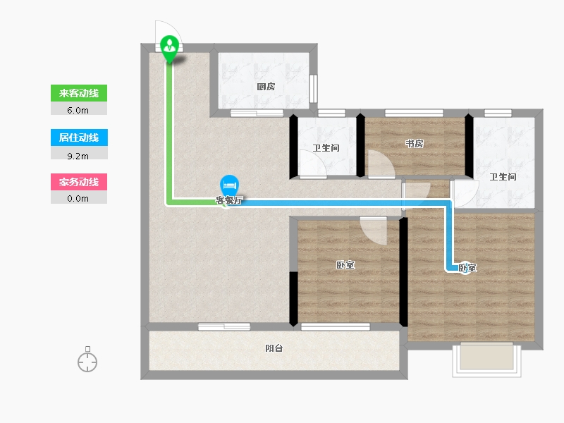 河南省-郑州市-中梁首府壹号-92.45-户型库-动静线