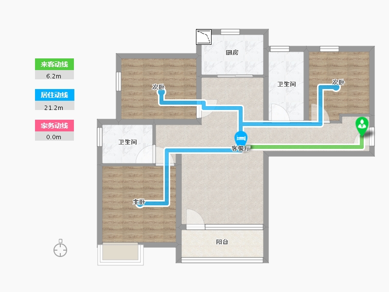 山东省-青岛市-鲁班国汇城儒苑-87.00-户型库-动静线