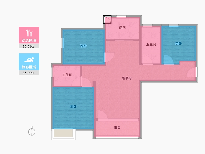 山东省-青岛市-鲁班国汇城儒苑-87.00-户型库-动静分区