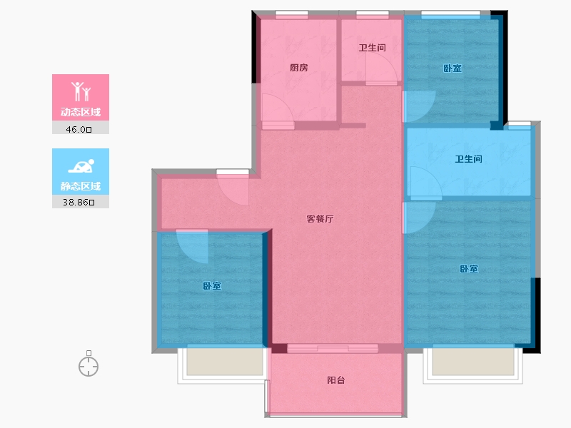 浙江省-宁波市-宝龙TOD奉甬新城-77.00-户型库-动静分区