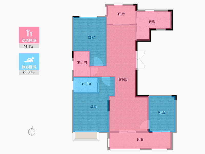 浙江省-宁波市-锦绣·金珑悦府-120.01-户型库-动静分区