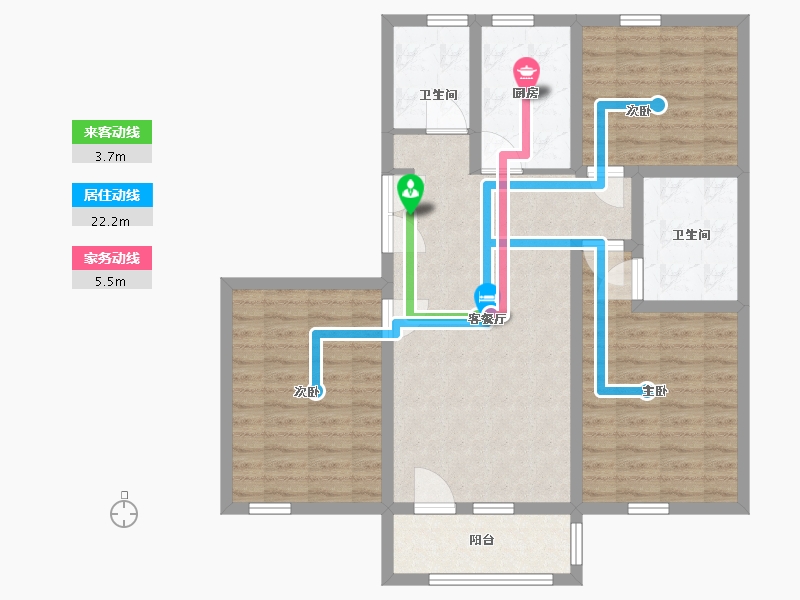 山东省-青岛市-城投悦动湾-95.20-户型库-动静线