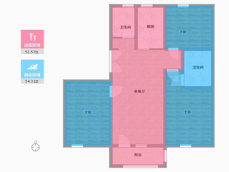 山东省-青岛市-城投悦动湾-95.20-户型库-动静分区