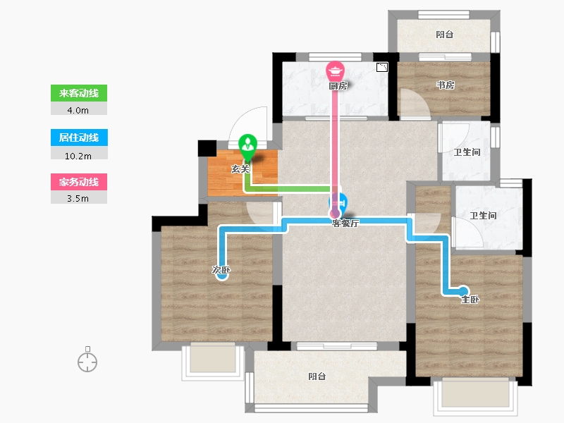 浙江省-衢州市-中梁融信拾光里-74.00-户型库-动静线