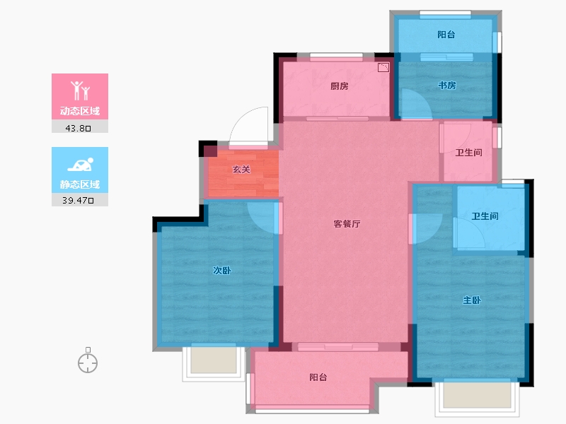 浙江省-衢州市-中梁融信拾光里-74.00-户型库-动静分区