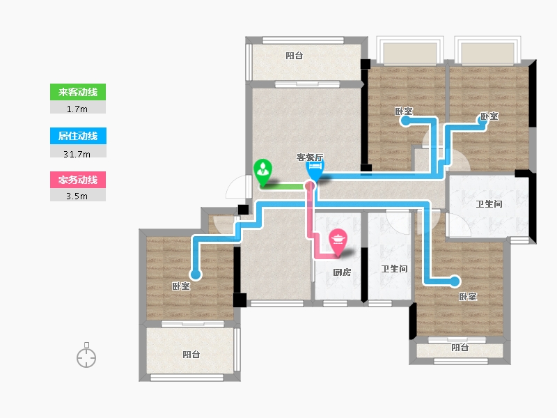 福建省-漳州市-瀚海五凤城-103.00-户型库-动静线