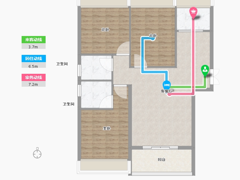 福建省-南平市-浦城金科御苑-97.99-户型库-动静线