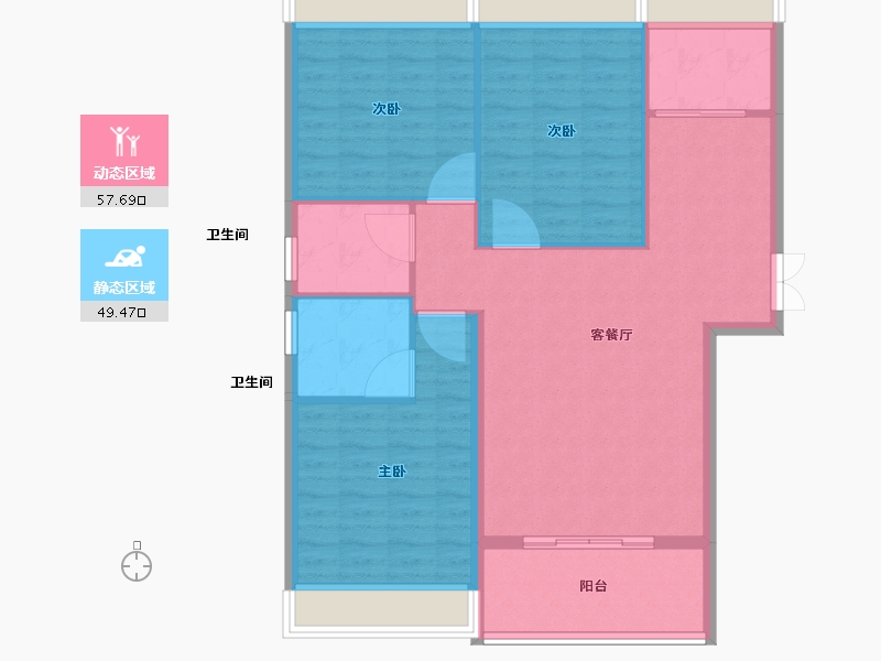 福建省-南平市-浦城金科御苑-97.99-户型库-动静分区