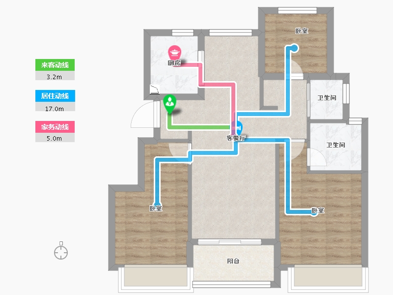 浙江省-舟山市-中梁·文澜府-71.00-户型库-动静线